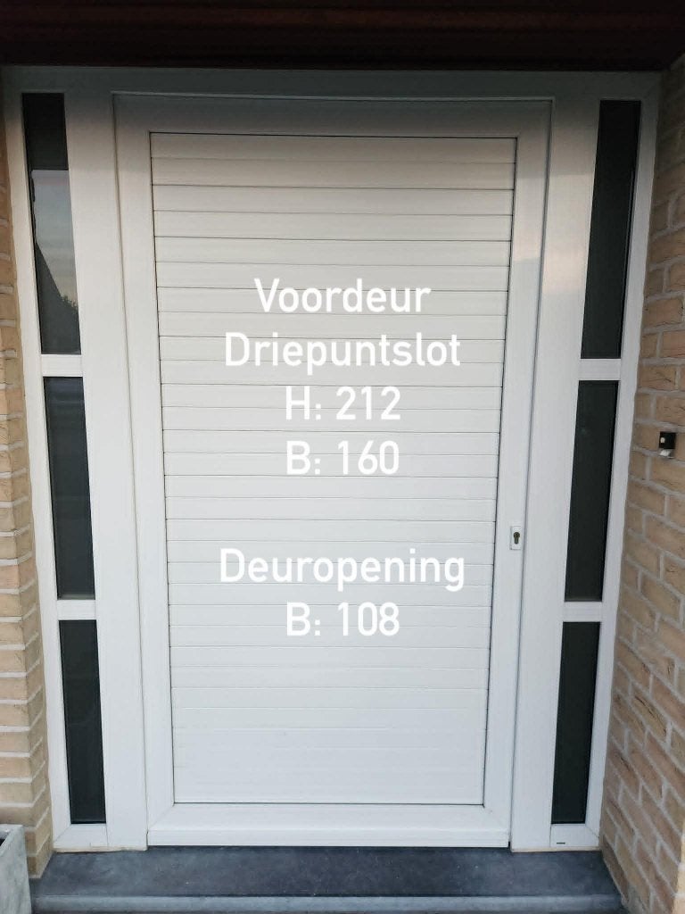 Buitendeur met driepuntslot, 212 hoog, 108à160 breed, Doe-het-zelf en Bouw, Deuren en Vliegenramen, Ophalen, Kunststof, Gebruikt