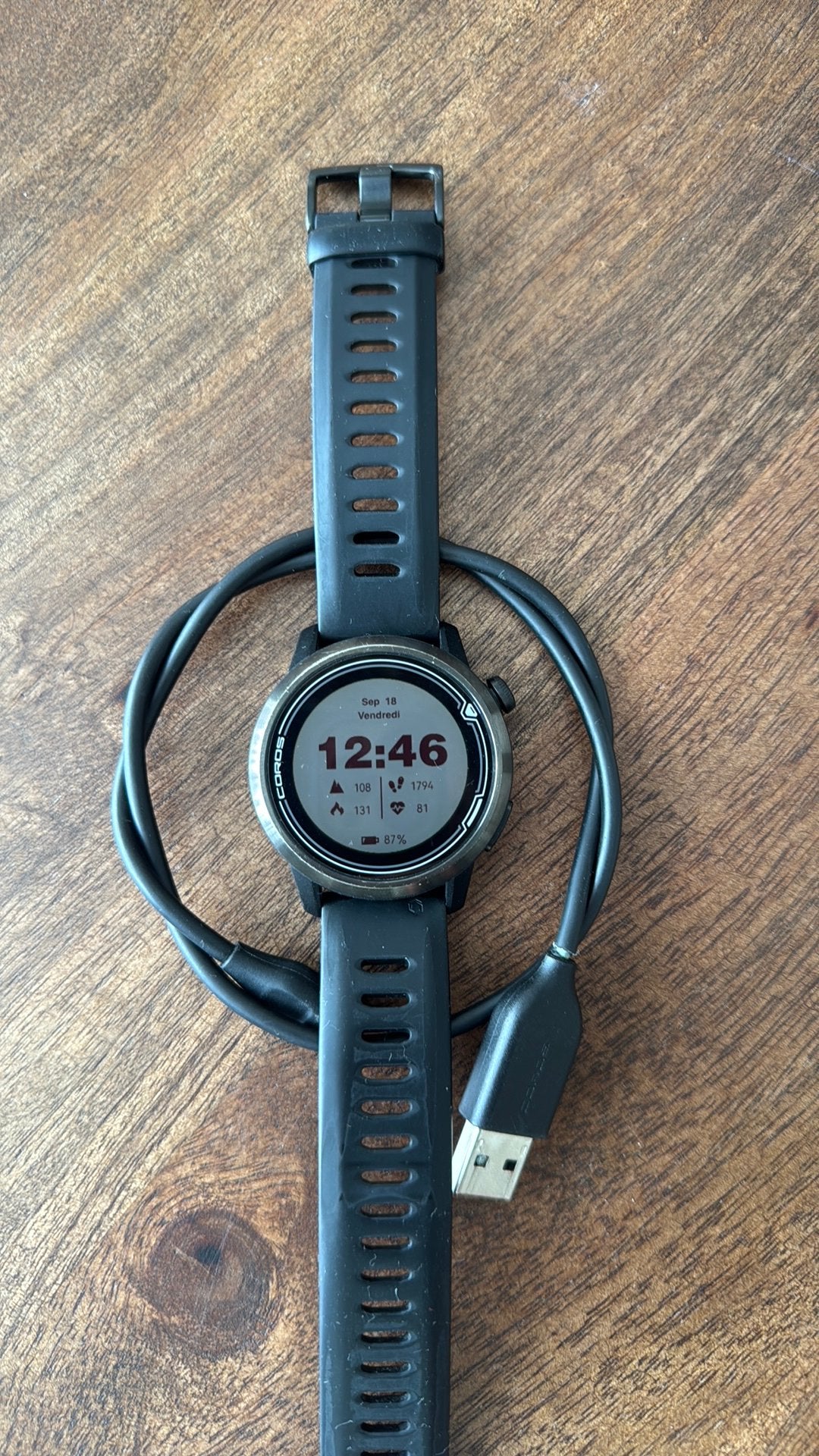 Montre Coros Apex 1 46mm avec câble, Étanche, Enlèvement ou Envoi, Utilisé, GPS