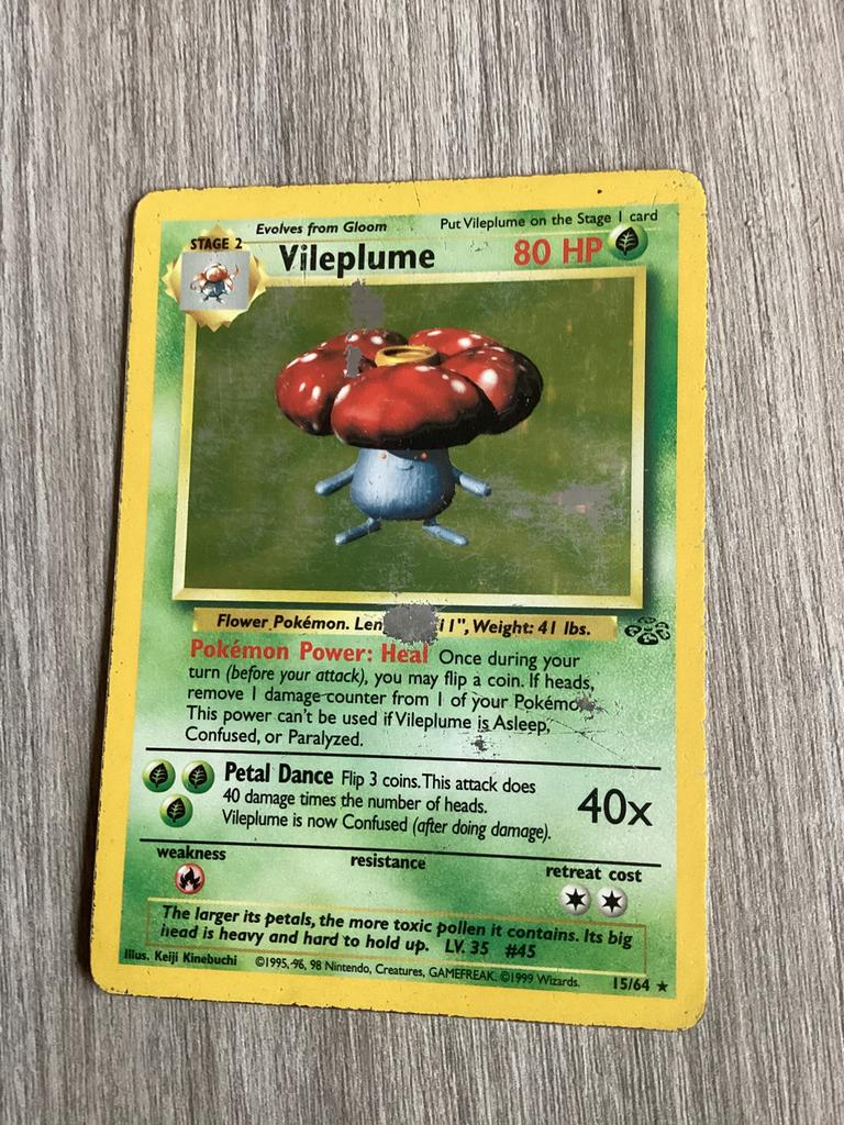 Carte Pokémon de Vileplume, Enlèvement, Utilisé