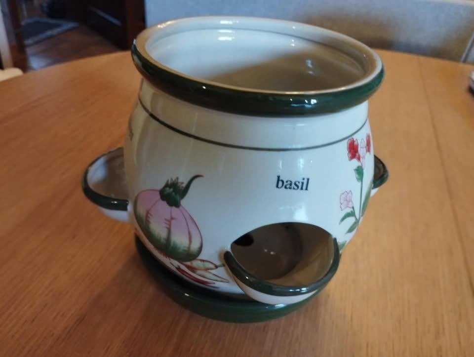 Ancien pot à herbes aromatiques en céramique, Enlèvement