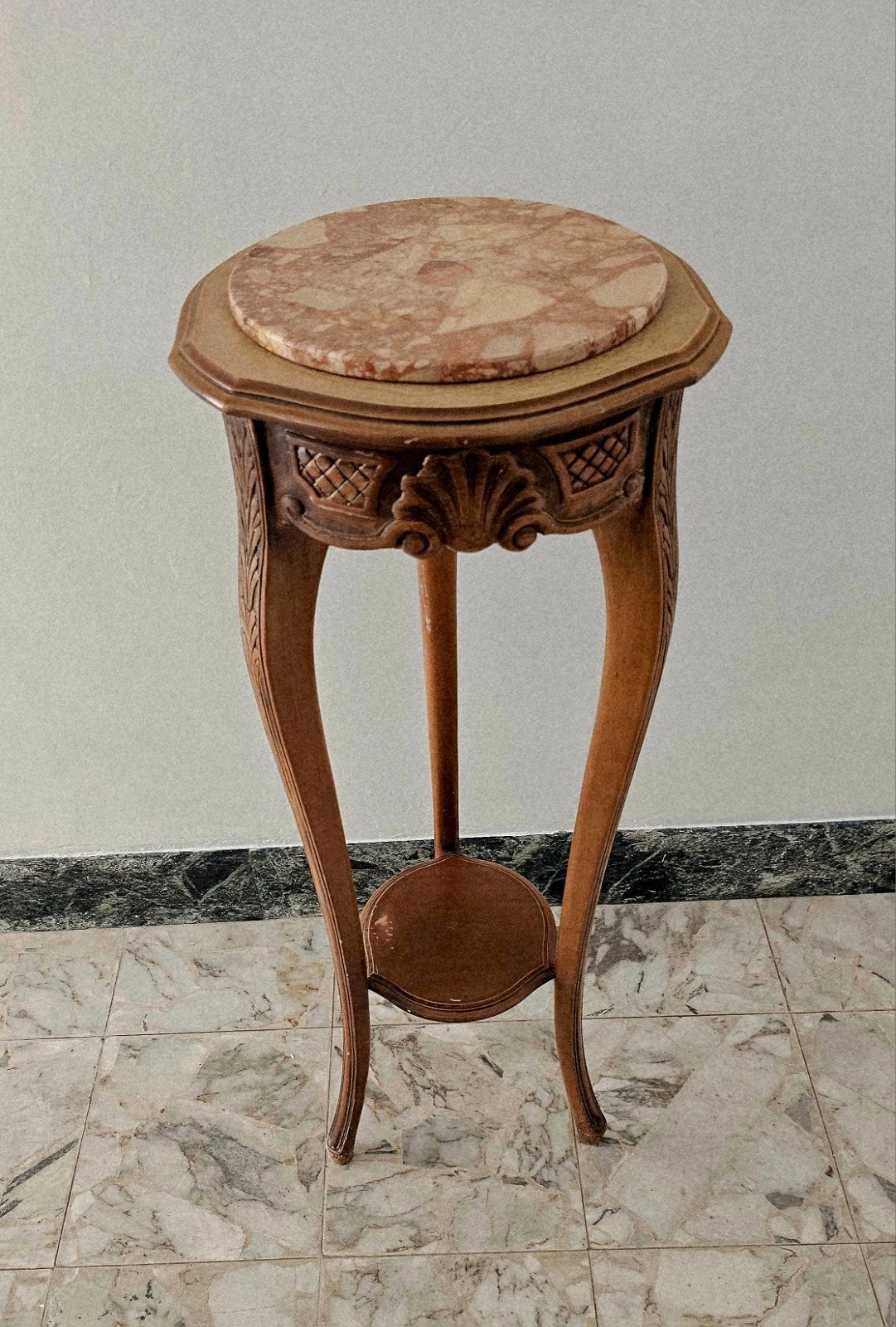 Table sellette en bois et marbre, Enlèvement