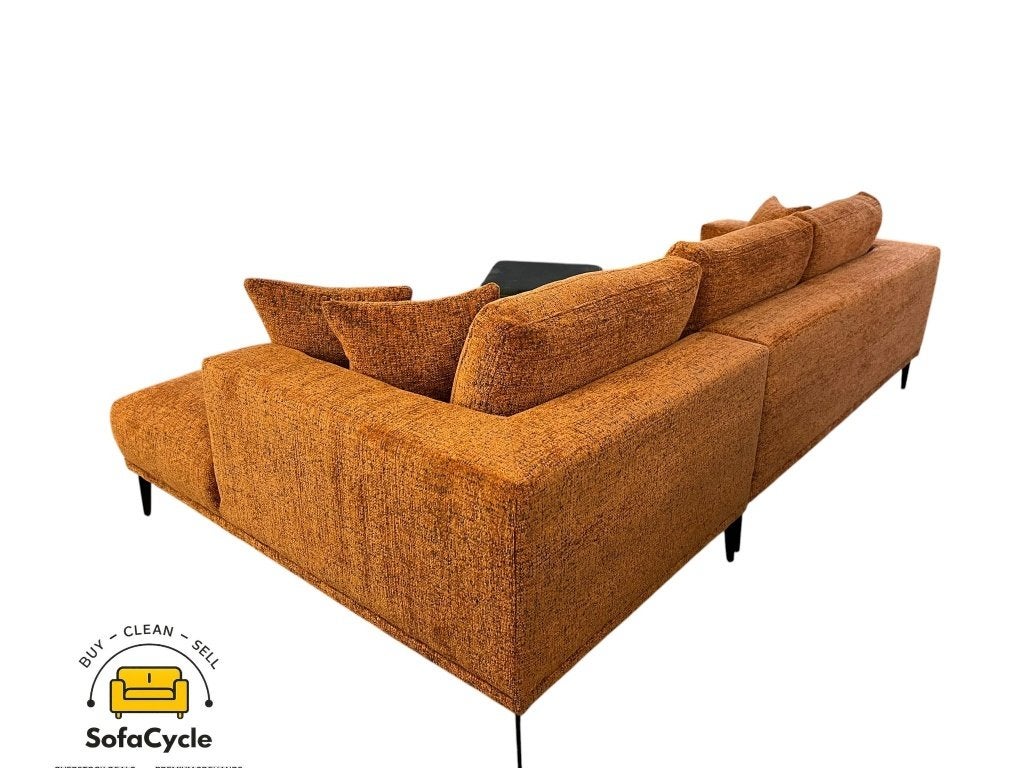 Hoekzetel roest bouclé met breed ligvlak – nieuw, Gebruikt, Zonnestraat 223-229, 9600 Ronse, België, Info@sofacycle.be, SofaCycle VOF