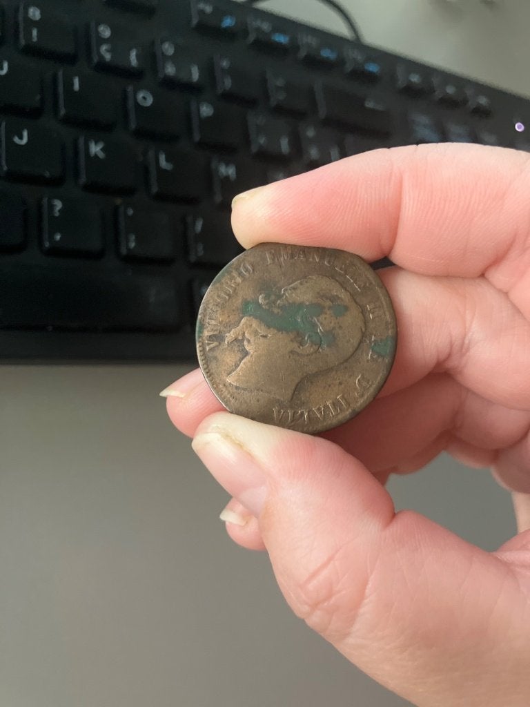 Italiaanse 10 Centesimi uit 1867, Postzegels en Munten, Ophalen of Verzenden, Italië, Losse munt