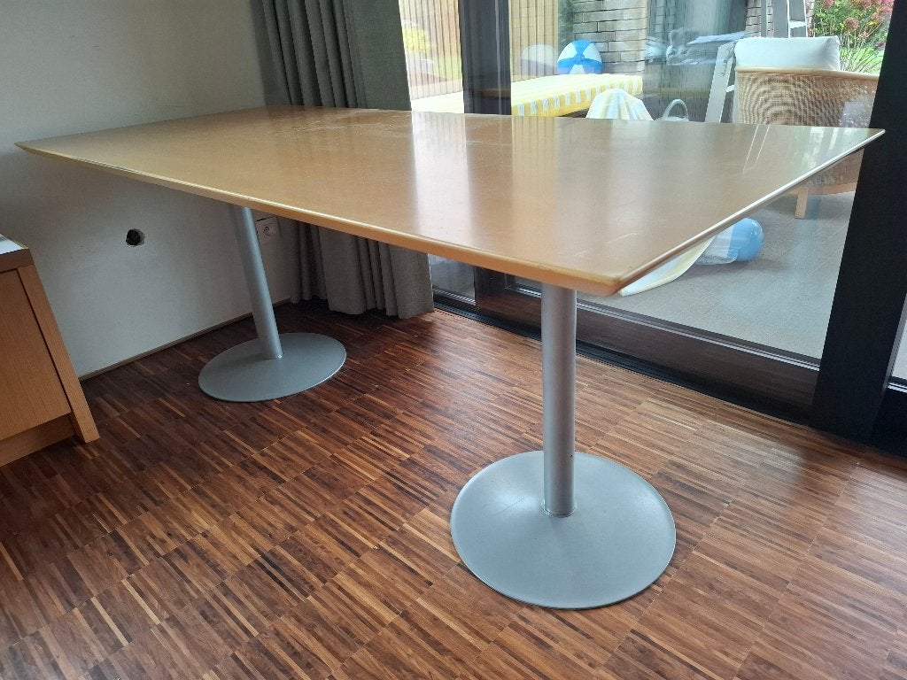Bureautafel, Overige typen, Gebruikt, Hout, Geel
