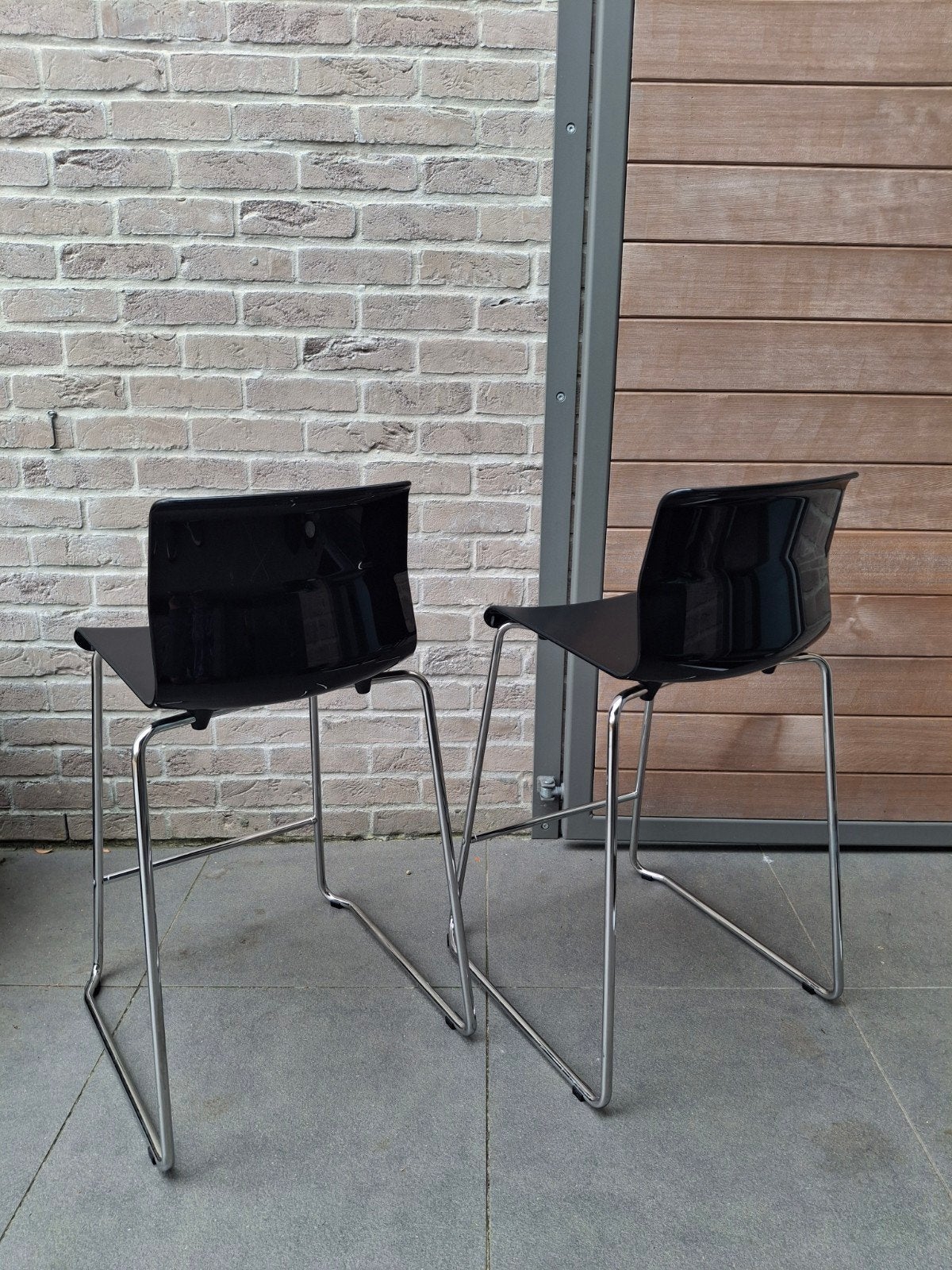 hoge stoelen, Ophalen, Kunststof, Twee, Zwart