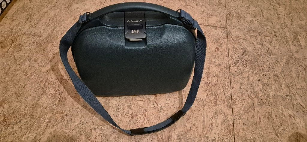 Beautycase Samsonite petrol met draagriem zeer goede staat, Bijoux, Sacs & Beauté, Boîtes de maquillage & Beauty case, Enlèvement