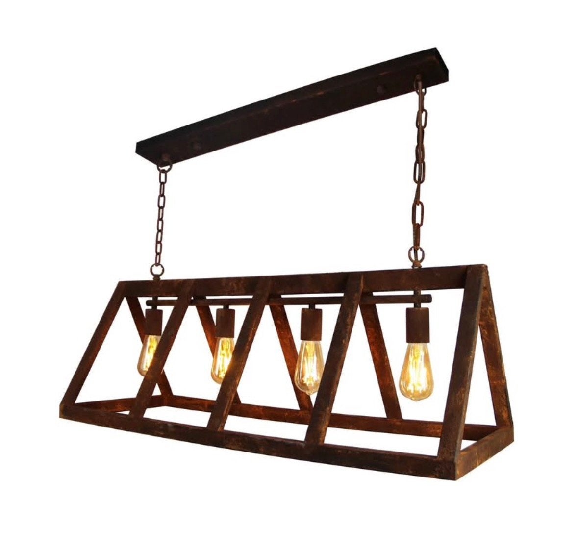 Industriële hanglamp 4 lichtpunten landelijke/industriële, Ophalen, Nieuw