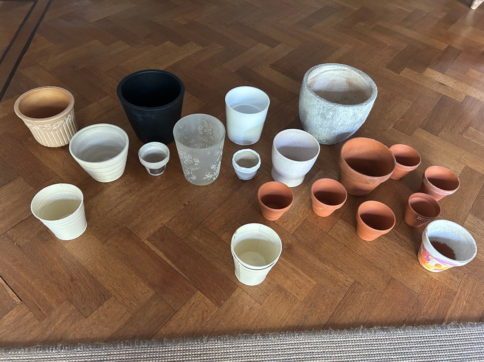 Gros lot de pot en céramique, verre, terre cuite pour fleurs, Enlèvement, Comme neuf