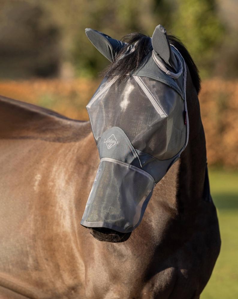 LeMieux ArmourShield Pro Vliegenmasker full Grijs M + L + XL, Dieren en Toebehoren, Nieuw, Ophalen of Verzenden, Grijs, Lemieux
