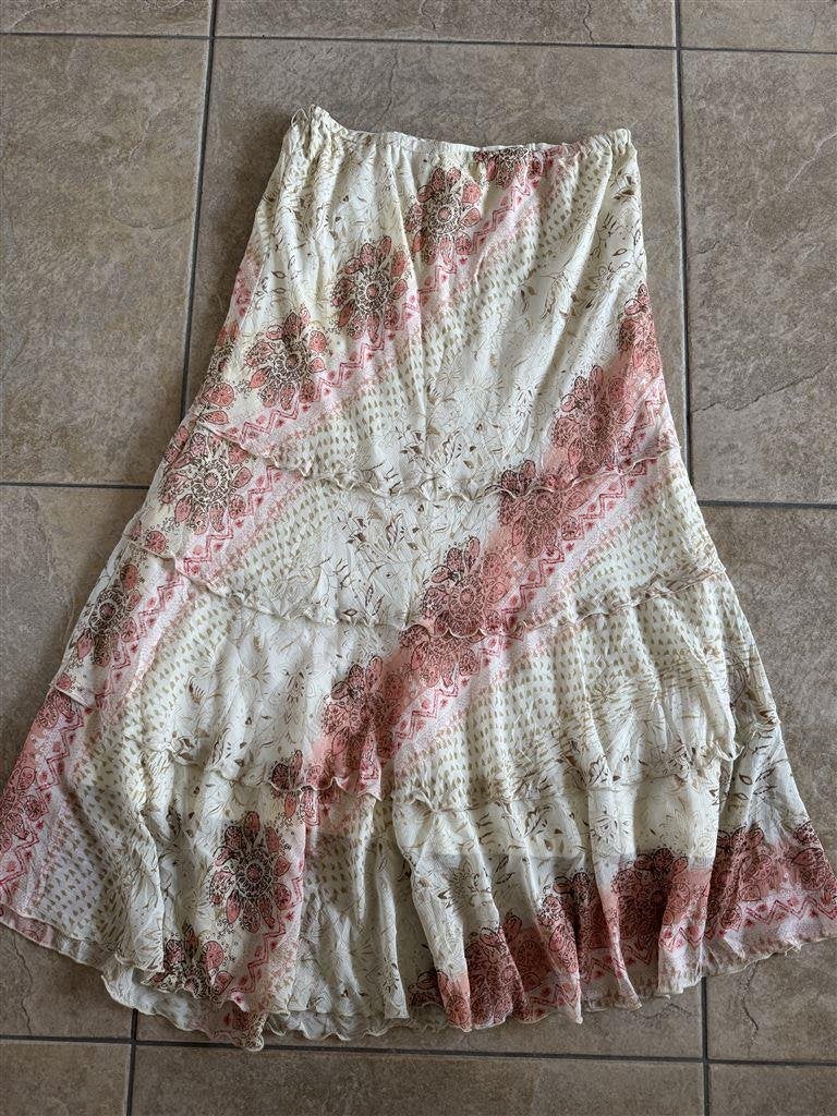 Lange gevoerde bloemen rok uk14-16 [42 44], Ophalen of Verzenden, Zo goed als nieuw