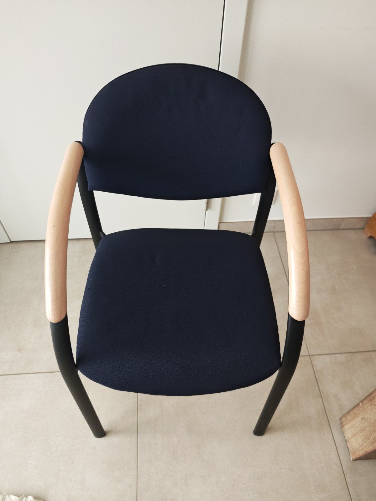 Stoel met leuning, Huis en Inrichting, Stoelen, Ophalen, Gebruikt, Blauw, Vier