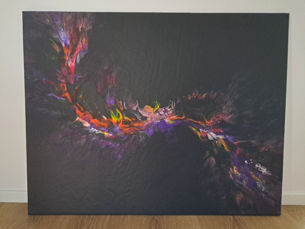 Abstract Modern Acryl canvas 70*90cm, Antiek en Kunst, Ophalen, Gesigneerd, Acrylverf, Abstract