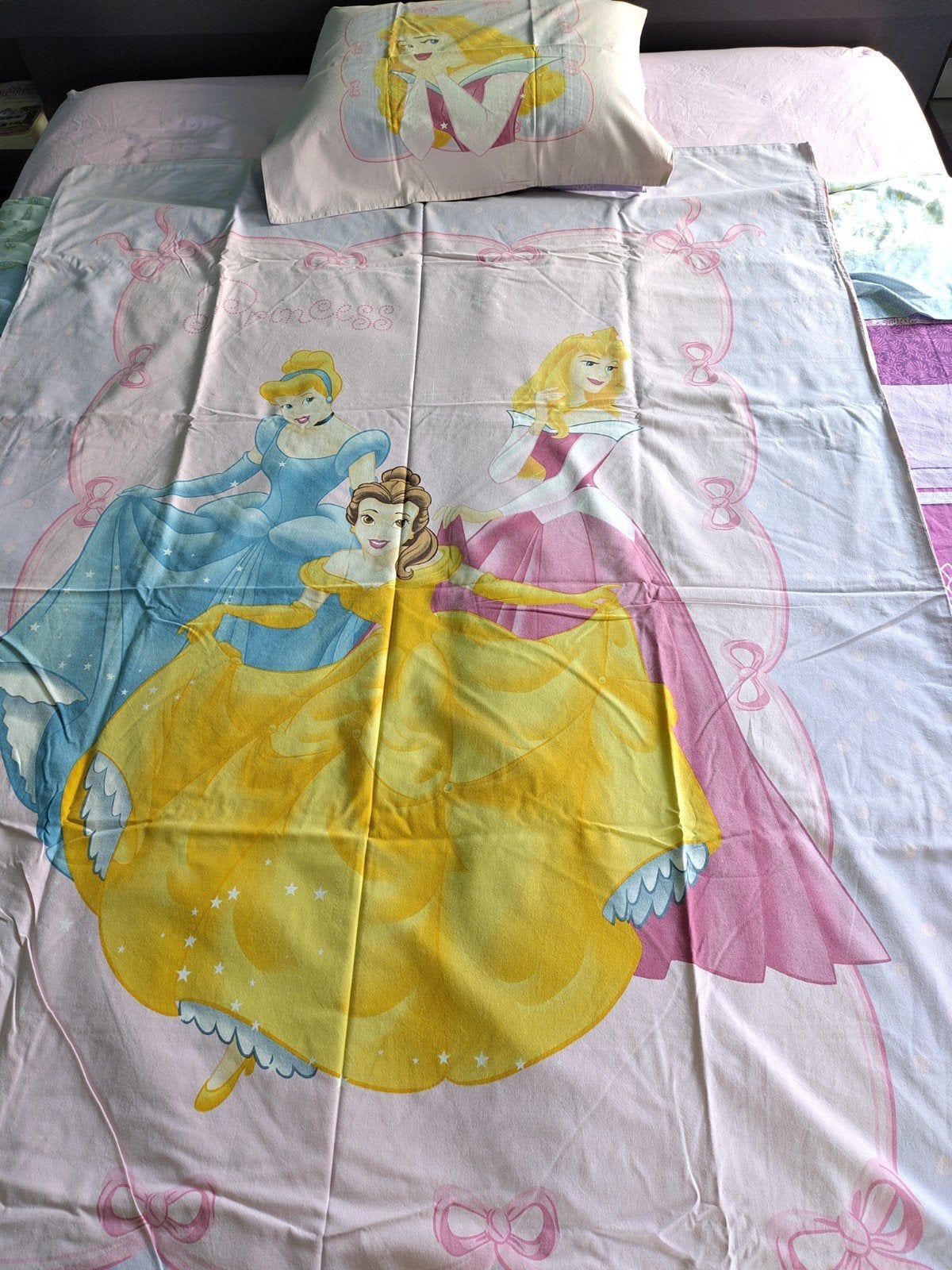 Housse de couette, les princesses, 1 personne, Enlèvement ou Envoi, Rose, Housse de couette, Lit simple