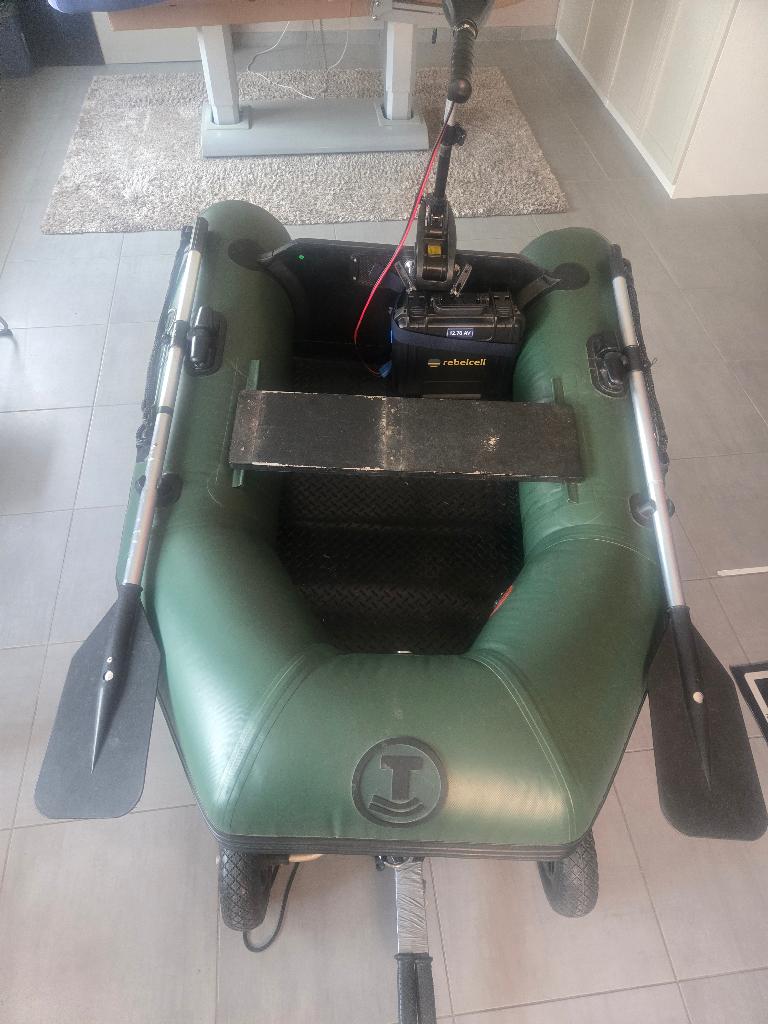Talamex rubberboot met motor en batterij rebelcel, Watersport en Boten, Ophalen, 2 m, Peddels, 1 m