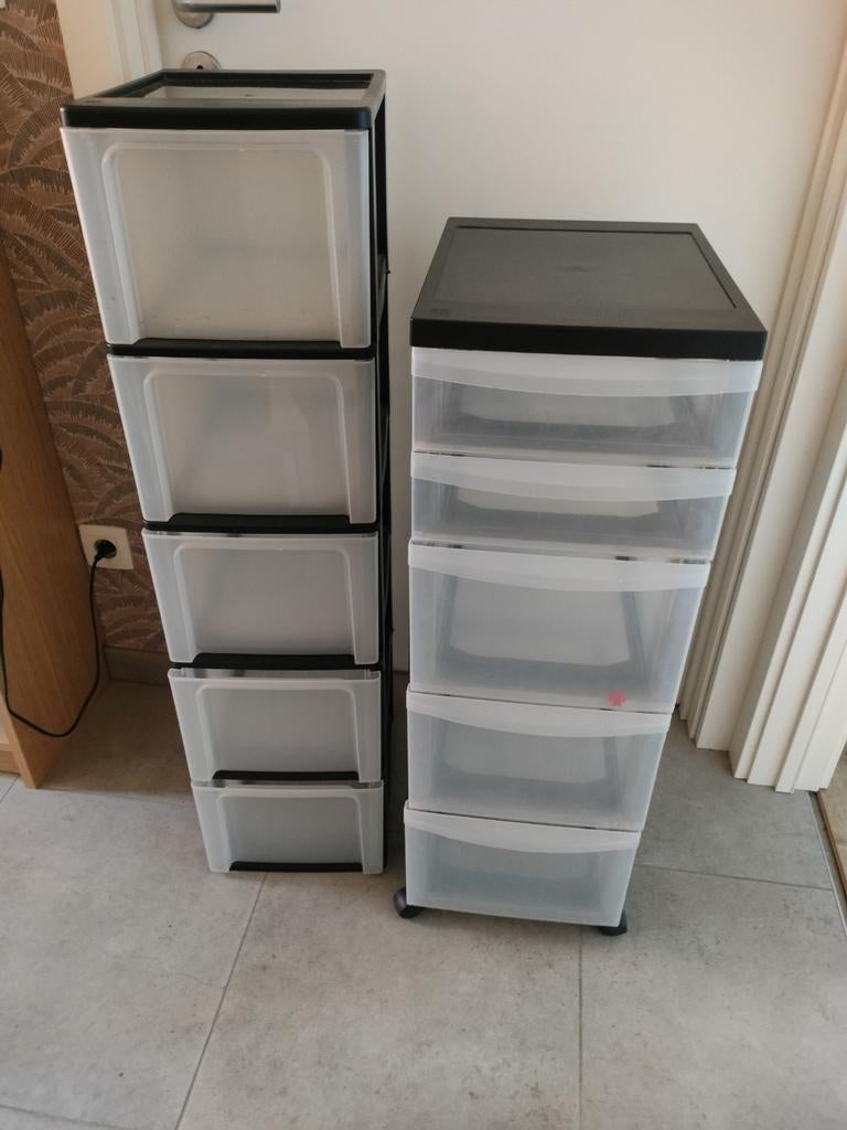 2 plastieken ladekasten, Huis en Inrichting, Kasten | Ladekasten, Ophalen