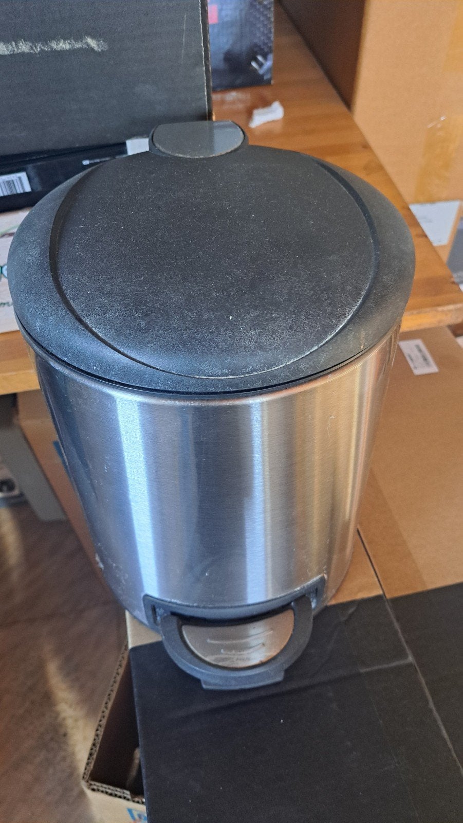 Pedaalemmer vuilbak Inox, Inox, Met pedaal, Ophalen of Verzenden, Zo goed als nieuw