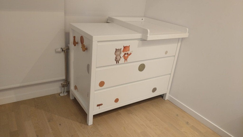 Commode met schuiven en opzetstuk als verschoontafel, Maison & Meubles, Armoires | Commodes, Comme neuf, 3 ou 4 tiroirs, Enlèvement