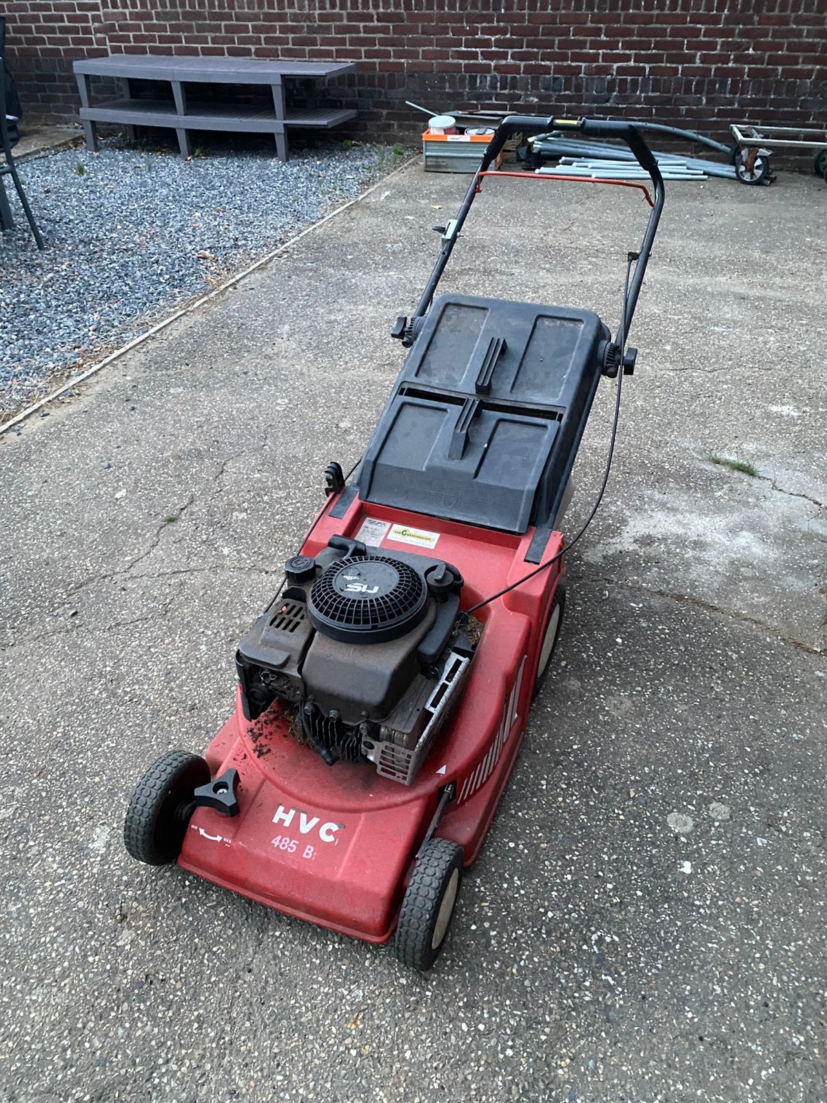Grasmaaier HVC 485 B voor opmaak of onderdelen, Tuin en Terras, Grasmaaiers, Ophalen, Cirkelmaaier, Gebruikt, Opvangbak