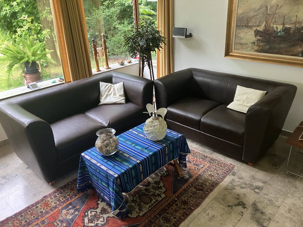 Lederen zetels, Ophalen, Tweepersoons, Leer, Zo goed als nieuw