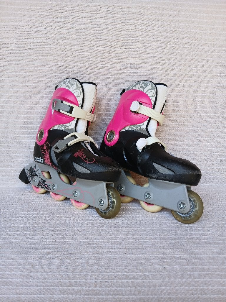 Meisjesskeelers Oxelo, Sport en Fitness, Skeelers, Gebruikt, Inline skates 4 wielen, Overige merken, Kinderen, Verstelbaar, Ophalen