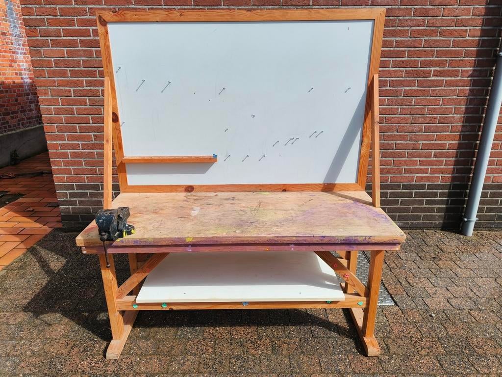 Stevige werkbank en werkbakken voor kinderen, Enlèvement, Utilisé, Bois, Outillage ou Accessoires