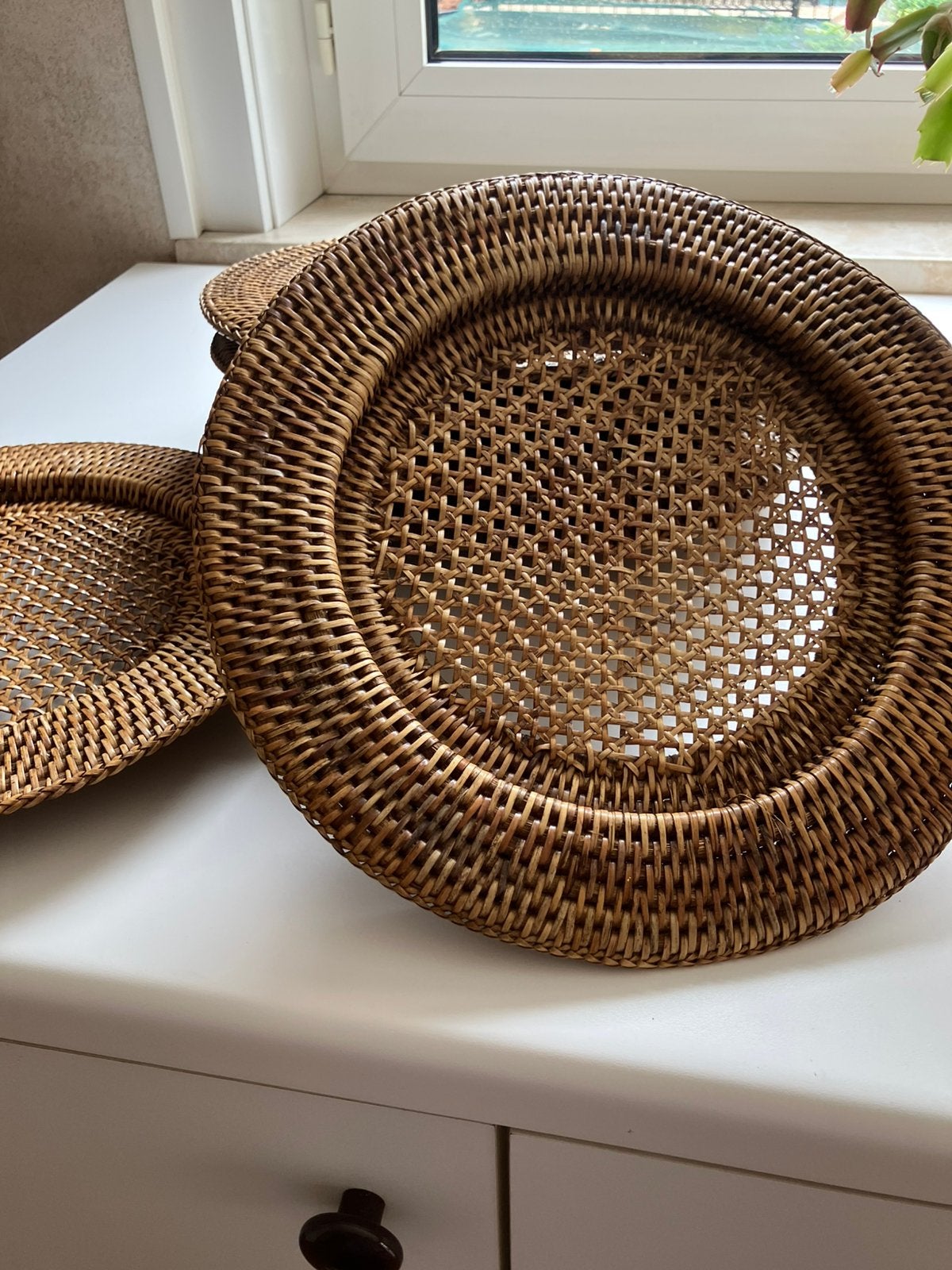 Borden onderzetters 6 stuks rotan, Huis en Inrichting, Woonaccessoires | Onderzetters, Ophalen of Verzenden, Zo goed als nieuw