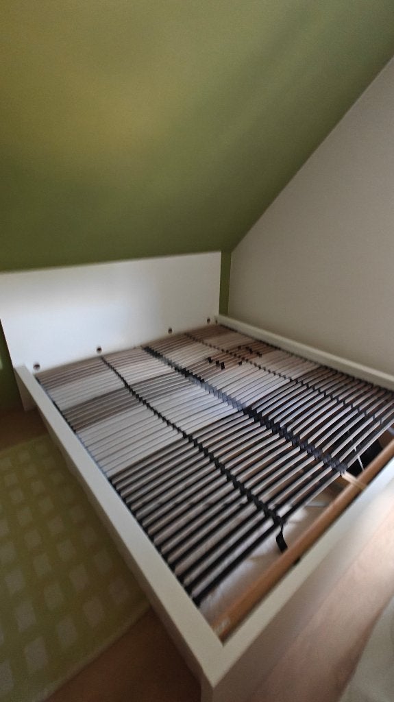 Ikea bed 180cmx200cm Malm, Huis en Inrichting, Ophalen, Gebruikt, Wit, Tweepersoons