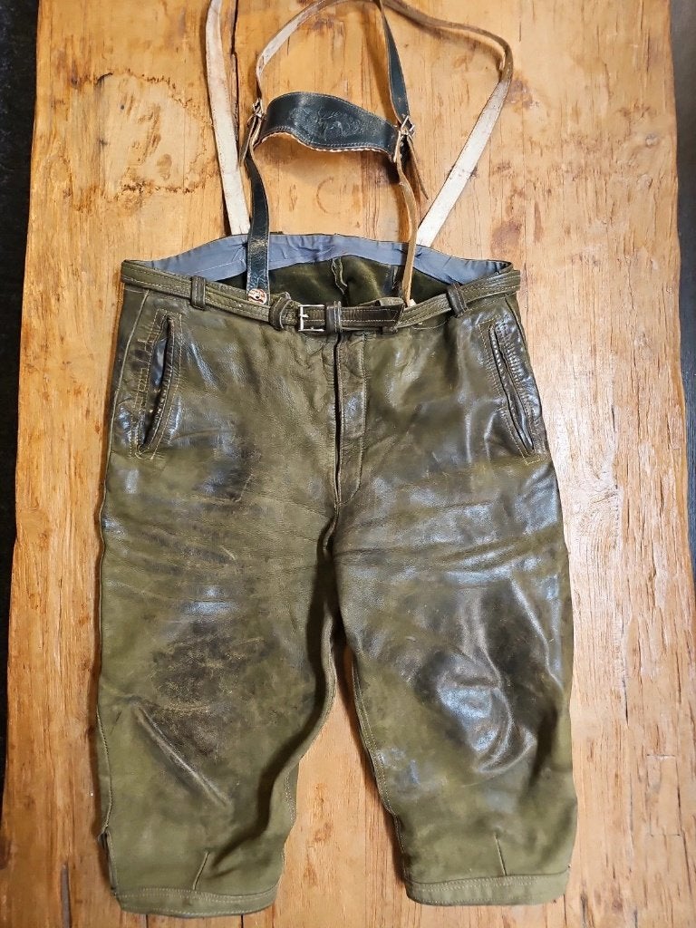 Echte handgemaakte lederhosen, Handgemaakt, Enlèvement ou Envoi, Porté, Taille 42/44 (L)