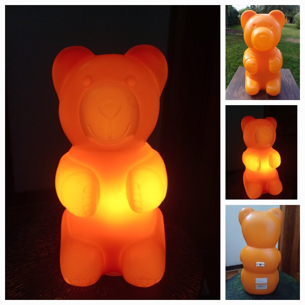 Lampe ours en peluche orange vintage, Antiquités & Art, Enlèvement
