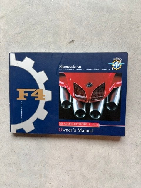 Owner's manual MV Agusta F4 750 ORO, Motos, Enlèvement ou Envoi, MV Agusta