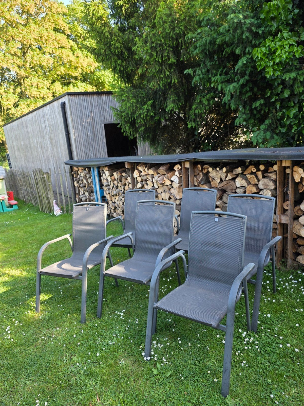 6 aluminium tuinstoelen, Enlèvement, Aluminium