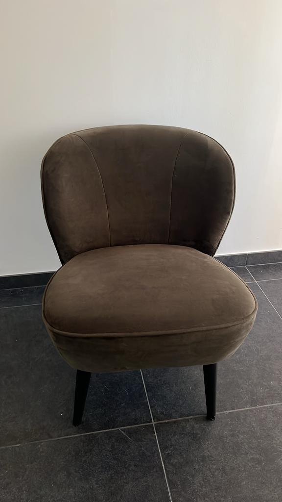 Woood Fauteuil - velvet warm groen, Ophalen, Zo goed als nieuw
