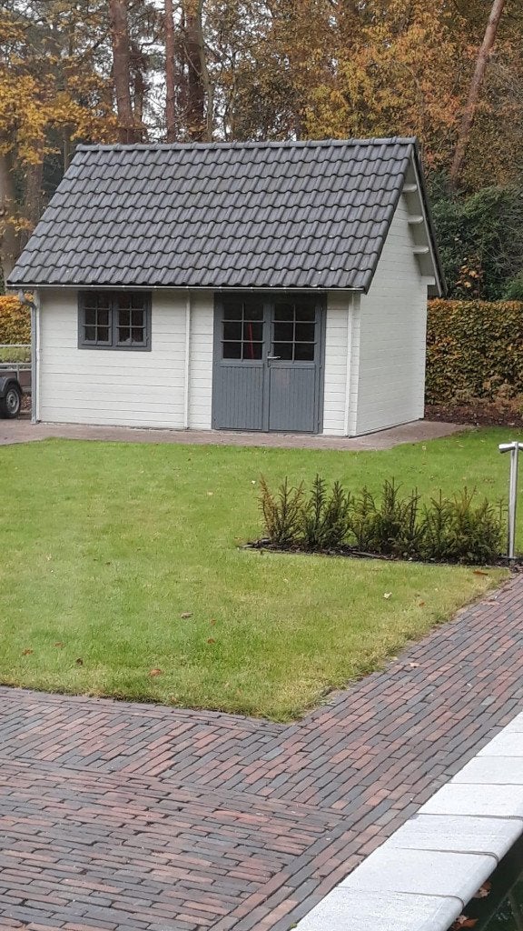 Engels cottage tuinhuis(Merk:Grandcasa/Type:Tinos B:4XL:5m), Tuin en Terras, Ophalen, Gebruikt, Tuinhuis, 1 raam