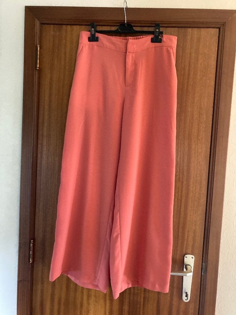 Perzikkleurige lange broek brede pijpen, Dina Tersago, 40, Maat 38/40 (M), Dina Tersago, Overige kleuren, Ophalen of Verzenden