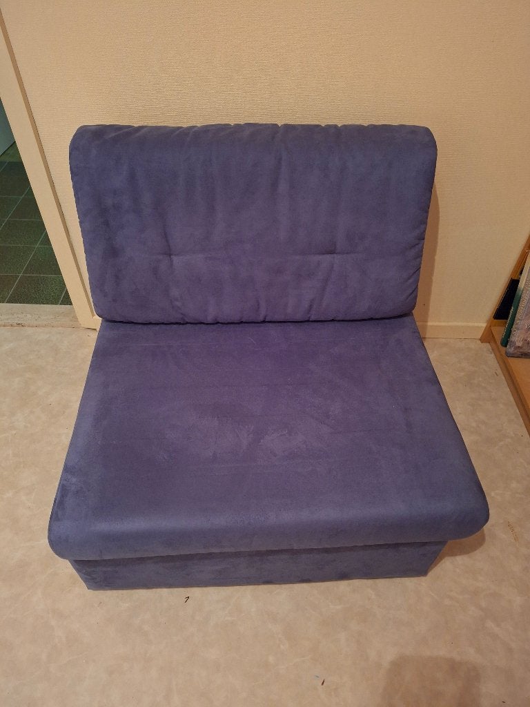 Slaapzetel 1 persoon, 200 cm, Bleu, Une personne, Comme neuf