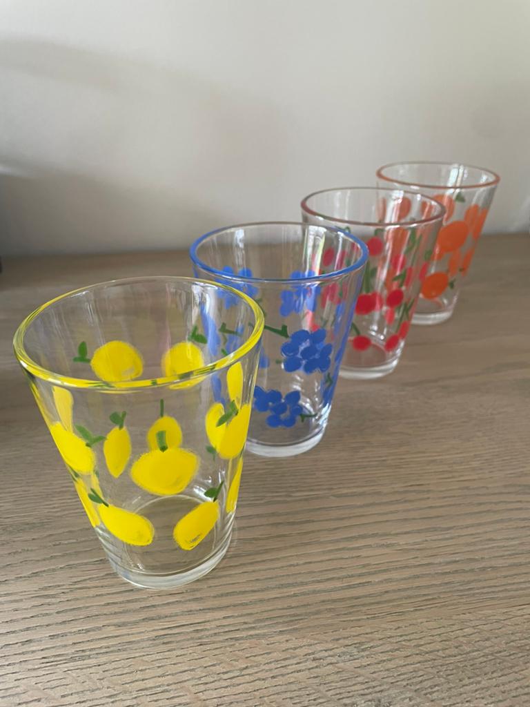 Glaasjes met fruitmotief, Collections, Enlèvement, Neuf