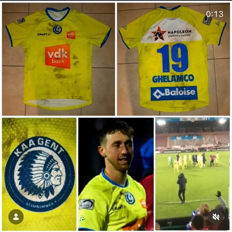 Matchworn shirt Brecht Dejaegere KAA Gent, Enlèvement ou Envoi, Maillot
