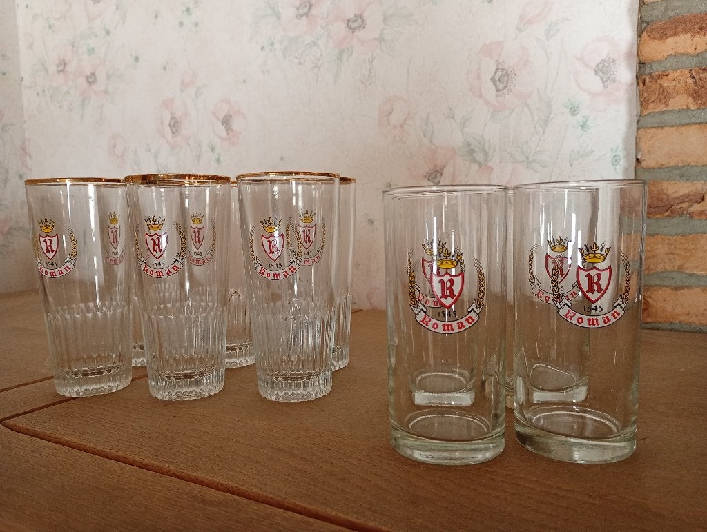 Lot van 13 Roman pils glazen 3 soorten, Verzamelen, Ophalen, Zo goed als nieuw, Bierglas