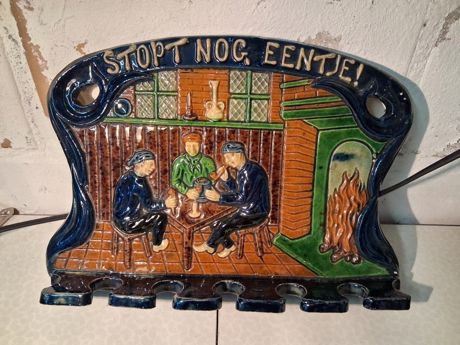Vlaams aardewerk pijpenrek " stopt nog eentje !, Antiek en Kunst, Ophalen of Verzenden