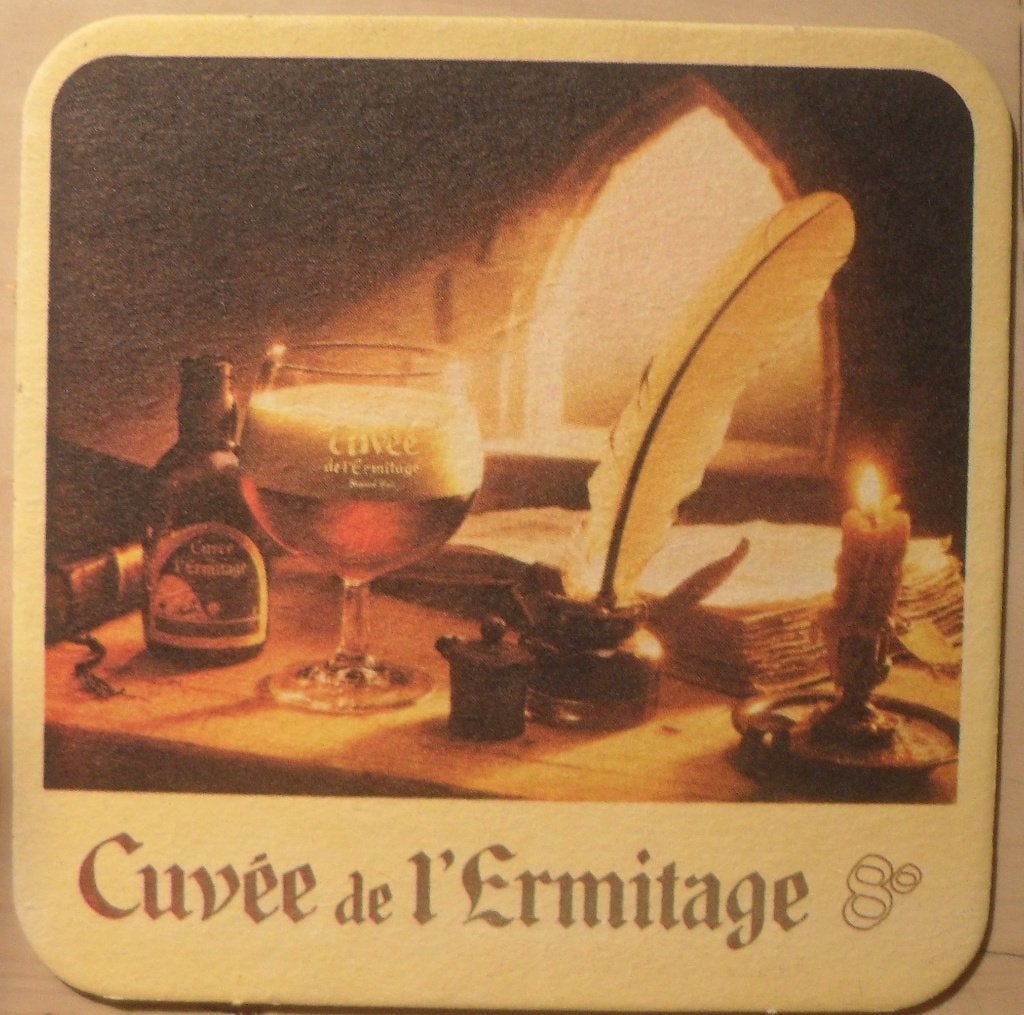 Sous-bock Cuvée de l'ermitage, Collections, Marques de bière, Enlèvement ou Envoi, Sous-bock