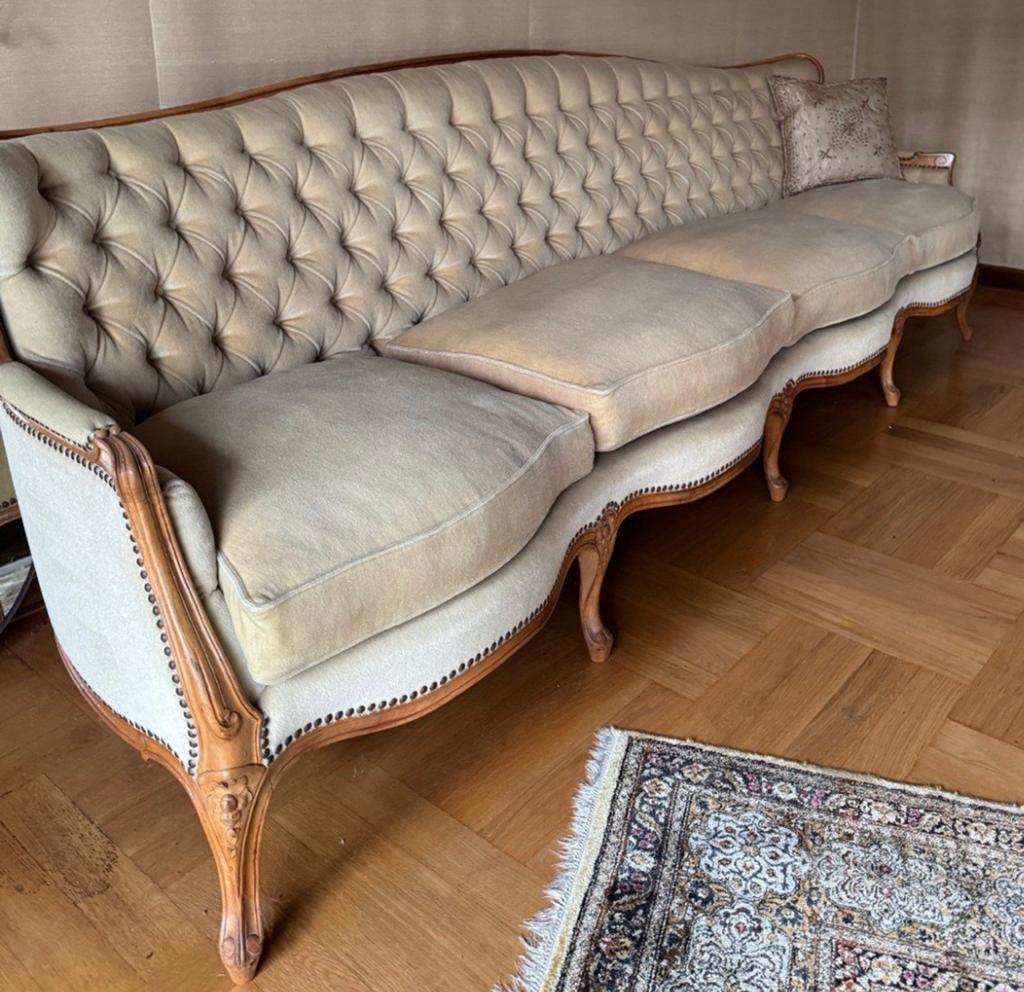 Zetel vintage barok dons mohair velours sofa, Huis en Inrichting, Ophalen, Zo goed als nieuw