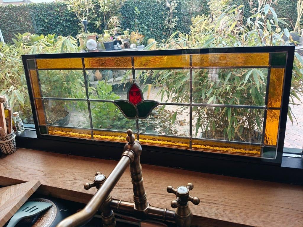 Nieuw glas in lood in dubbel glas gezet 11 stuks, Enlèvement