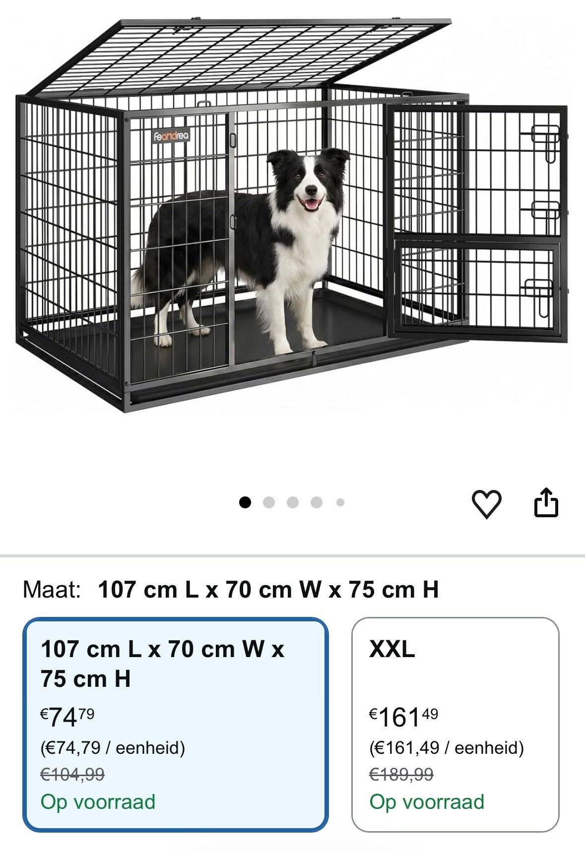 Hondenbench, Ophalen, Zo goed als nieuw