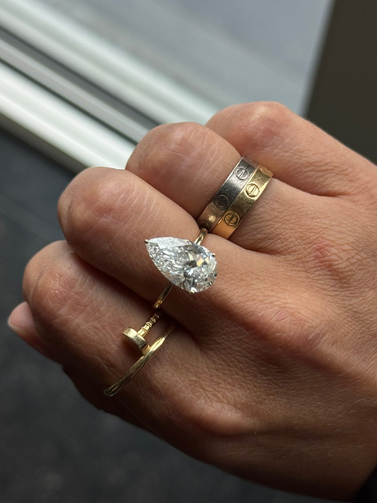 Prachtige verlovingsring / 4.03ct Lab Grown Diamant, Handtassen en Accessoires, Ringen, Ophalen, Nieuw, Dame, Goud