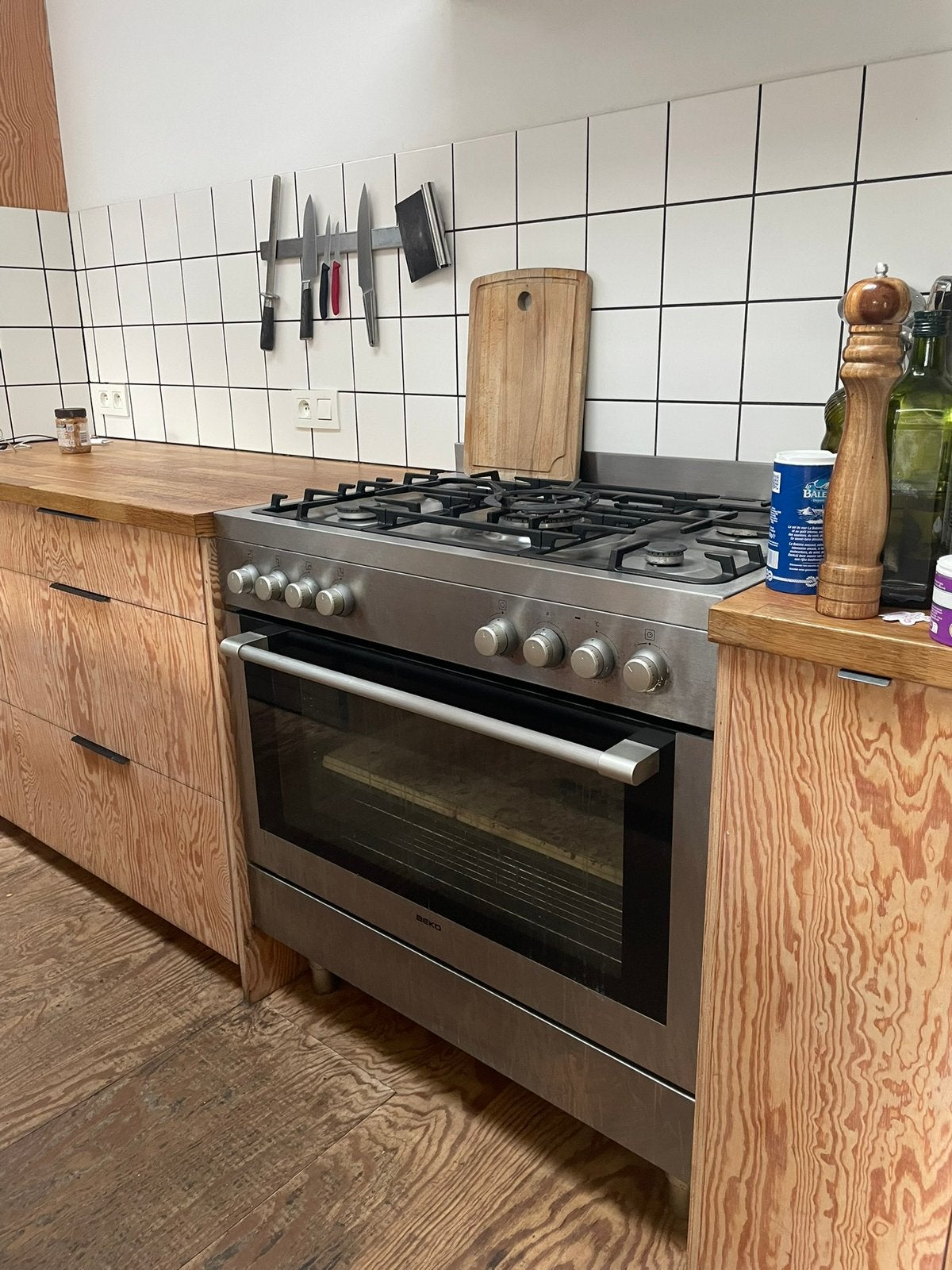 Beko fornuis 90cm, Elektronische apparatuur, Fornuizen, Gebruikt, Vrijstaand, Gas, 5 kookzones of meer, 60 cm of meer, Grill, Hete lucht
