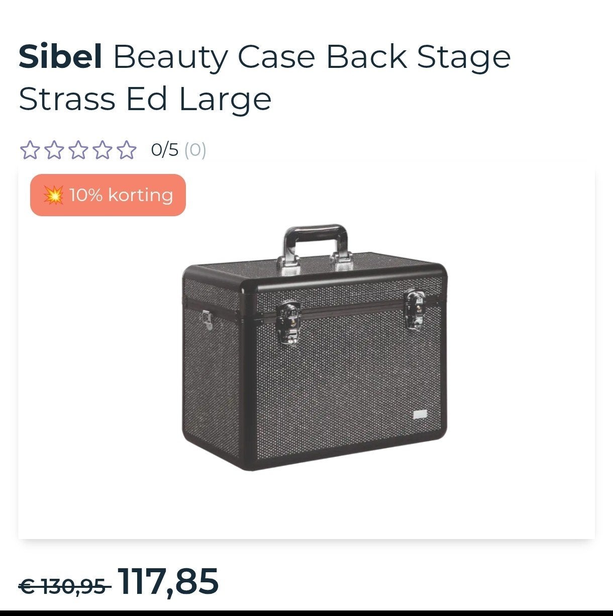 Sibel Back Stage Strass Beauty Case, Handtassen en Accessoires, Zwart, Nieuw, Ophalen of Verzenden, Met slot