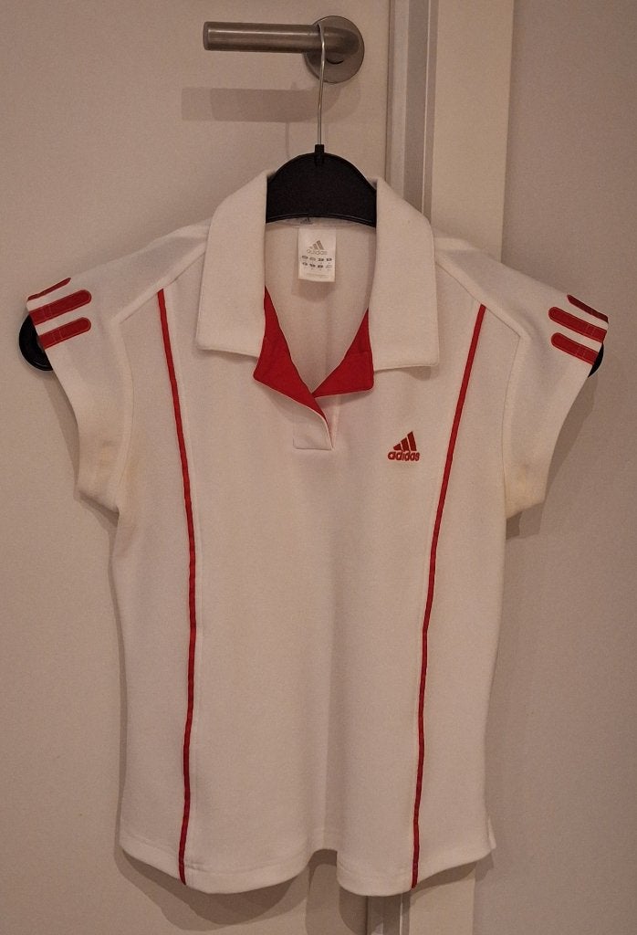 Tenniskleding, bloesje, Adidas (Climalite), maat 36, wit, Adidas, Wit, Ophalen of Verzenden, Zo goed als nieuw
