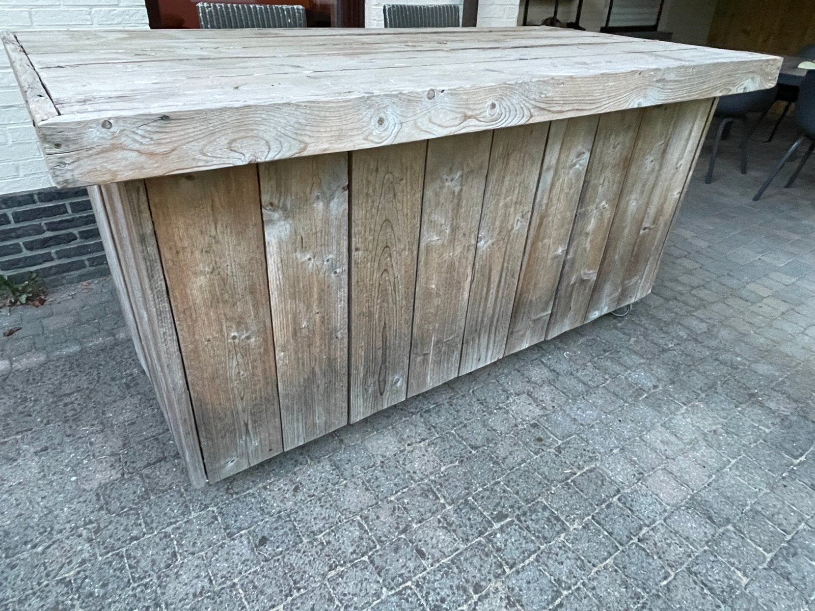 Houten buiten toog, Ophalen, Gebruikt