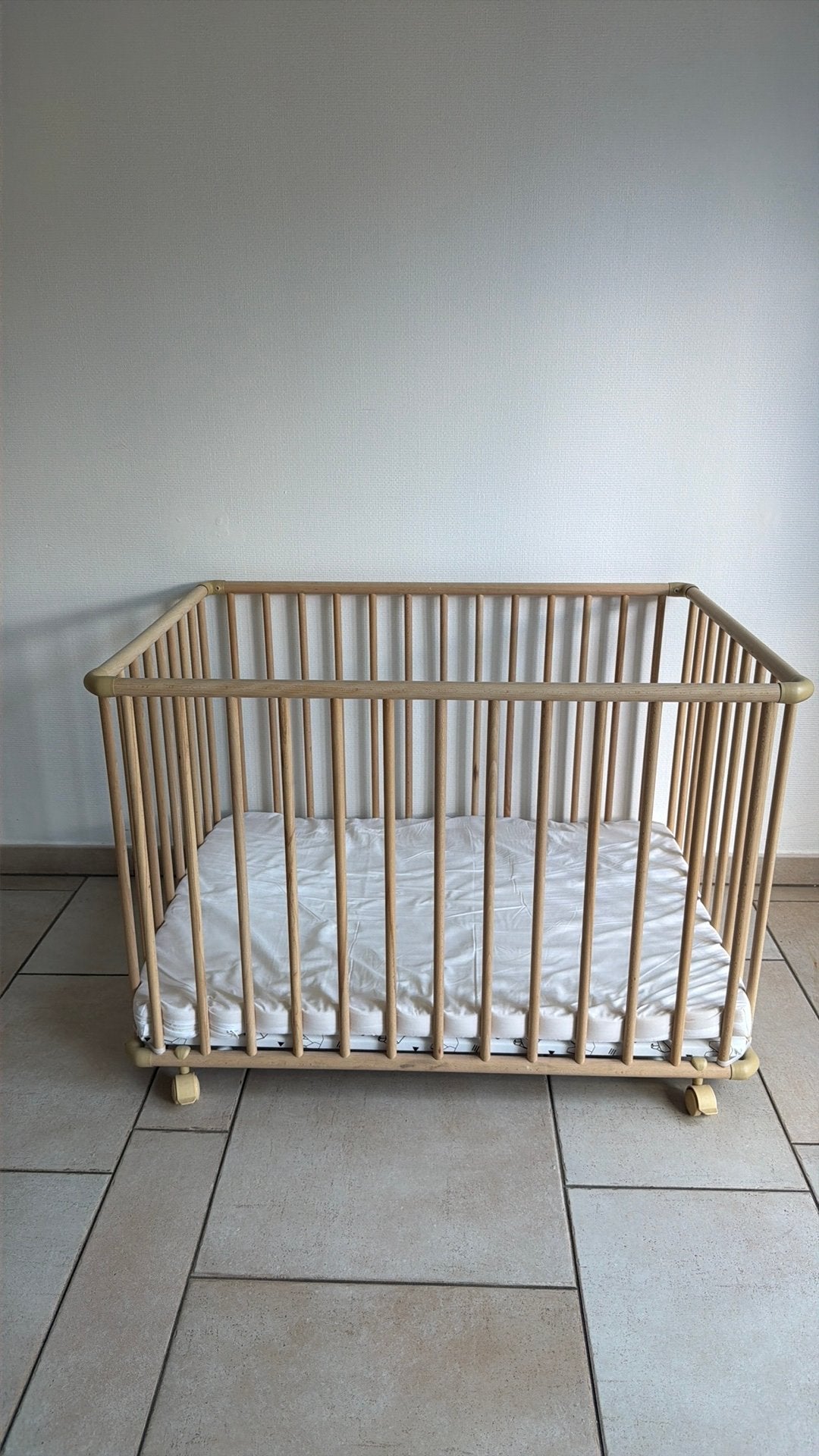 Park/babybed incl matras, Ophalen, Gebruikt, Rechthoekig, In hoogte verstelbaar