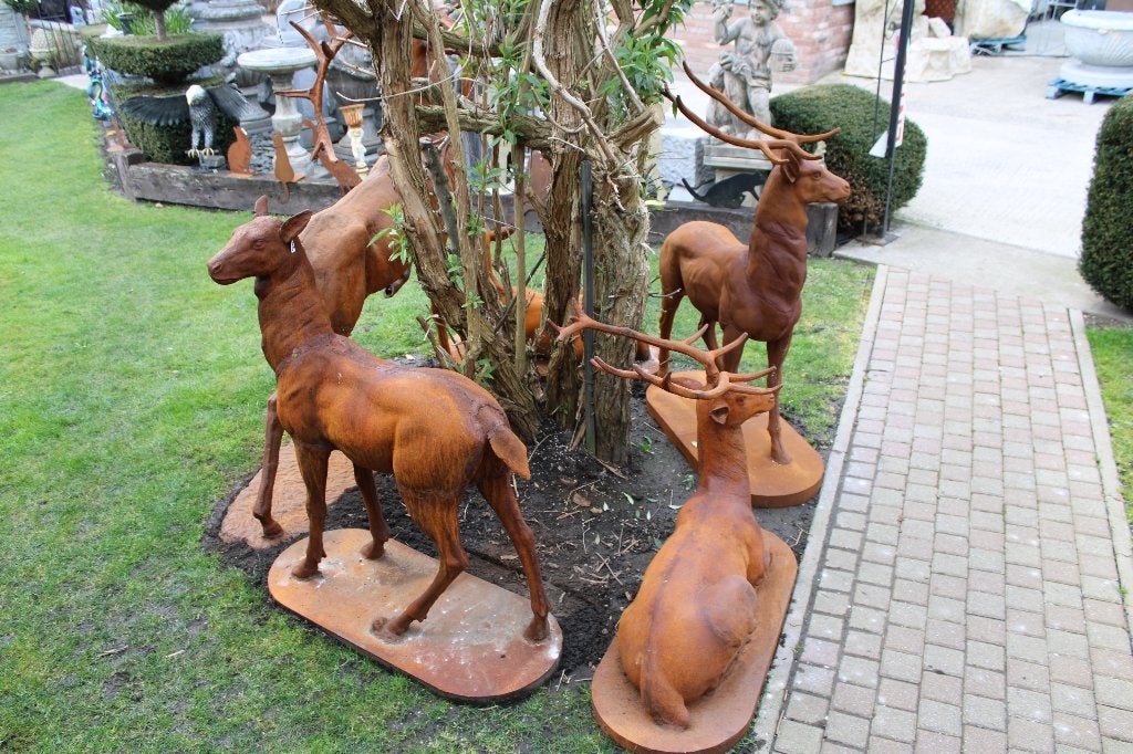 cerf + biche taille naturel en fonte rouillé, Enlèvement, Neuf, Métal, Animal
